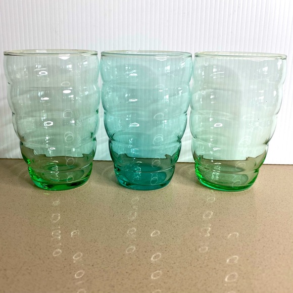 IKEA Dining 3 Ikea Skoja Green Teal Beehive Drinking Glasses Tumblers Usa Discontinued 5